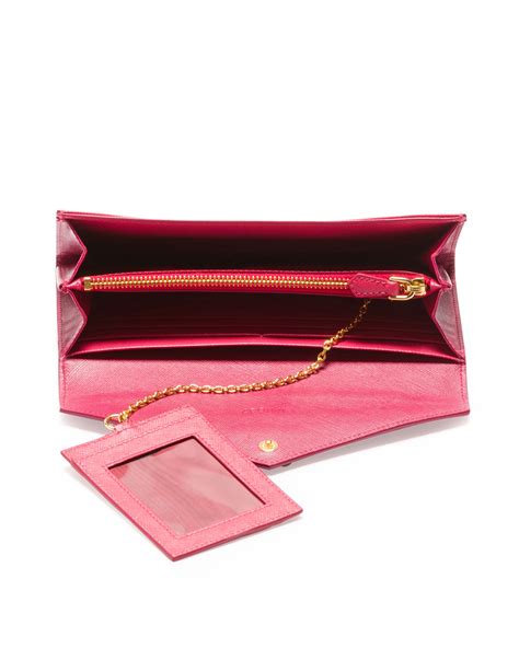 prada wallet black and pink|pink Prada envelope wallet.